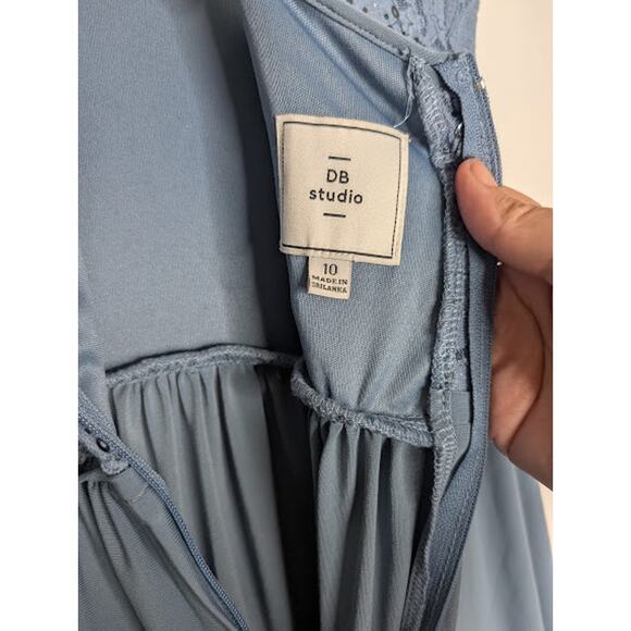 DB Studios Smokey blue gown Glitter lace with Balle size 10 NWT Elegant - Picture 7 of 7